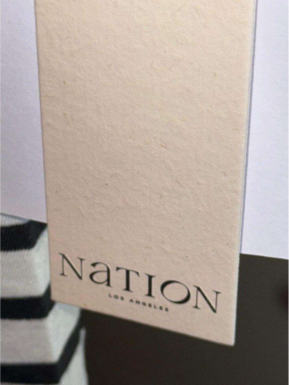 Nation LA Striped Puff Sleeve Boat Neck Top White Black XXL NWT - Picture 3 of 5
